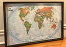 New NATIONAL GEOGRASPHIC THE WORLD Framed Map