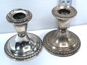 Gorham Weighted Candle Holders - Taller Detailed Victorian Style Weighted Silver Candle Holder