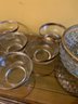 Group Of Silvered Rimmed Bowls - 7 Pieces