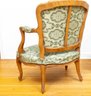 Pair Of Vintage Upholstered Louis XV Style Upholstered Bergere Chairs