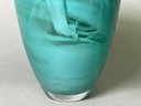 Stunning Kosta Boda Atoll Aqua Swirl Art Glass Vase,  Anna Ehrner
