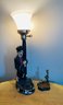 1950s Charlie Chaplin Lamp And Cast Iron Drunk Irishman Ashtray