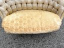 Louis XVI French Style Button Tufted Curved Back Settee
