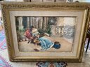 Lovely Large Victorian Signed Watercolor In Heavy Gilt Frame  (LOC:S1)