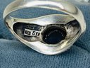 Vintage Sterling  Silver Onyx Ring  (Approximately 4.2 Grams)