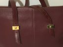 A33. Dooney & Bourke Leather Dark Red, Burgundy Tote Handbag