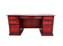 Red/Cherry And Black 7 Drawer Desk