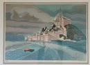 Listed Artist Georges Lambert Lithograph'St Michelle' (France 1919-1998) 36' X 29.5' (G)