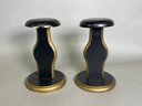 Handpainted Wooden Candle Holders, Made In Yugoslavia