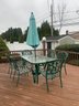 Rectangular Patio Table With Umbrella And Six Chairs