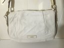 A59. DKNY Donna Karan, New York White Leather Shoulder Strap Handbag.