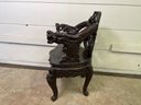 A Vintage Hand Carved Wooden Chinese Dragon Chair
