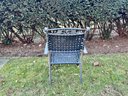 Set Of 6 Patinated Aluminum Outdoor Arm Chairs