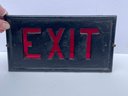 Antique Exit Sign-glass & Cast Iron From Old California Theater