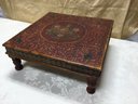 A Lal Haveli Indian Painted Square  Wooden Side Table