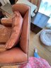 Pair Of Tan Leather Chairs With Ottoman