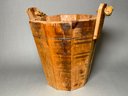 Handcrafted Wooden Bucket With Rope Handle