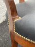 Vintage Game Chair With Nailhead Trim And Front Casters