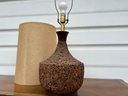 Large Cork Table Lamp Hardwood Base And Neck