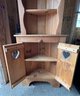 Carved Corner Country Cupboard With Heart Cutout Detail