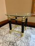 Tommaso Barbi Style Faux Tusk Glass Top Side Tables