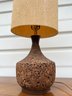 Large Cork Table Lamp Hardwood Base And Neck