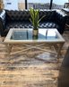 Cerused Glass Top Coffee Table