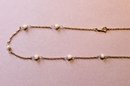 14k Yellow Gold Necklace With Seed Pearls