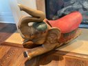 Vintage Carved Wood Rocking  Elephant