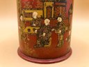 Antique Hand-Painted Chinese Double Lidded Tin Tea Caddy