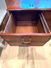 File Cabinet In Burlwood With Leather Top