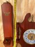 Made In Germany -wood Clock And Gold Eagle Sconce Set