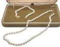 Single Strand Of Pearls With 14k Gold Clasp & Bracelet - 2 Pieces