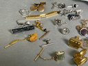 A Large Collection Of Tie Clips, Cuff Links & More