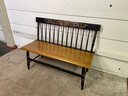 A Beautiful Vintage Hitchcock Stenciled Spindleback Bench