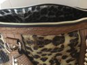 A6. Genuine Leather Leopard Pattern, Studded Strap Handbag, Purse.