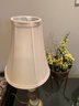 Small Table Lamp, Cone Shaped Metal Vase & Porcelain Elephant