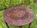 Antique Wooden Table With Mother Of Pearl In Lays