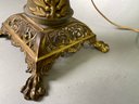 Gorgeous Bradley & Hubbard Antique Fancy Victorian Kerosene Banquet Lamp, Original Acid Etched Globe