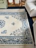 White & Blue Floor Rug Featuring A Chinese Oriental Design