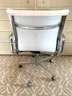 Contemporary White & Chrome Swivel Desk Chair