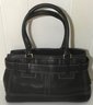 A45. Coach Black Leather Satchel Handbag, Purse.