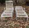 PR. White Patio Chaise Lounges