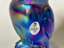 A Stunning Fenton Carnival Glass Iridized Owl Figure