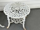 Beautiful Cast Aluminum Chair & Side Table