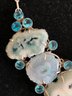 Lovely Blue Topaz Interspersed With Solar Quartz  20' Necklace