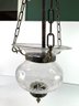 Antique 9 In. Clear Crystal Etched Onion Bell Jar Pendant Light