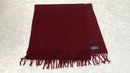 A BURBERRYS MAROON PRORSUM KNIGHT FRINGED SCARF MADE IN England