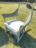 Pair Vintage Sage Green Wicker Chair & Rockers  (LOC:S1)