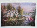 Nicky Boehme Lakeside Cottage Scene Framed Wall Art